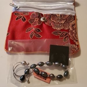 BEAUTIFUL STERLING SILVER PEARL BOLO BRACELET!